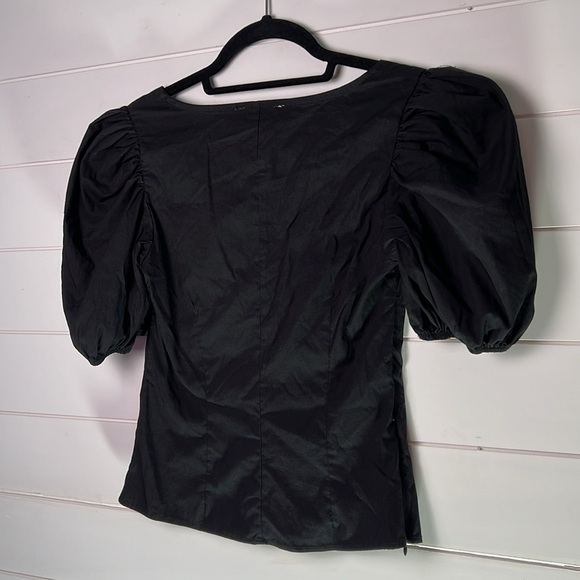 Rachel Zoe small black top with fluffy sleeves. A177 - Picture 3 of 3